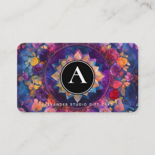 Living Petals Floral Mandala Design Business Card