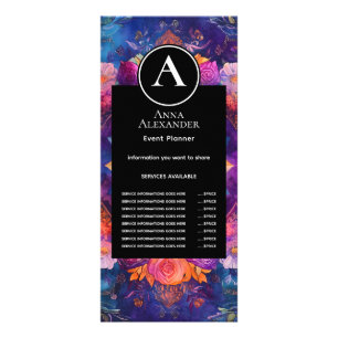 Living Petals Floral Mandala Design Rack Card