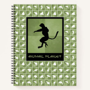 Living Planet sifaka lemur primate moss green Notebook