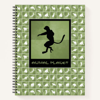 Living Planet sifaka lemur primate moss green Notebook
