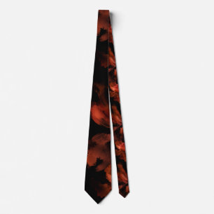 Living Room Dark Floral Blossom Illustration Tie
