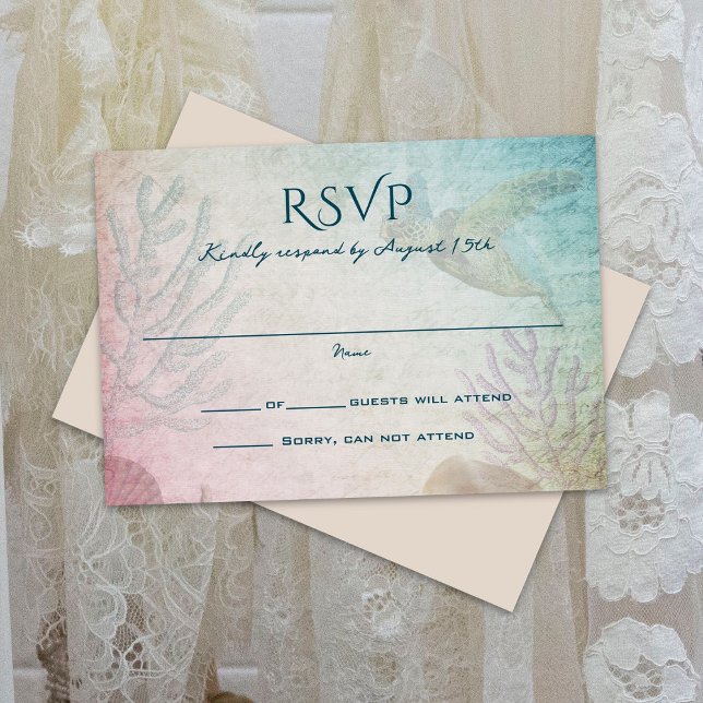 Living Seas Ocean Themed Wedding RSVP Card (Creator Uploaded)