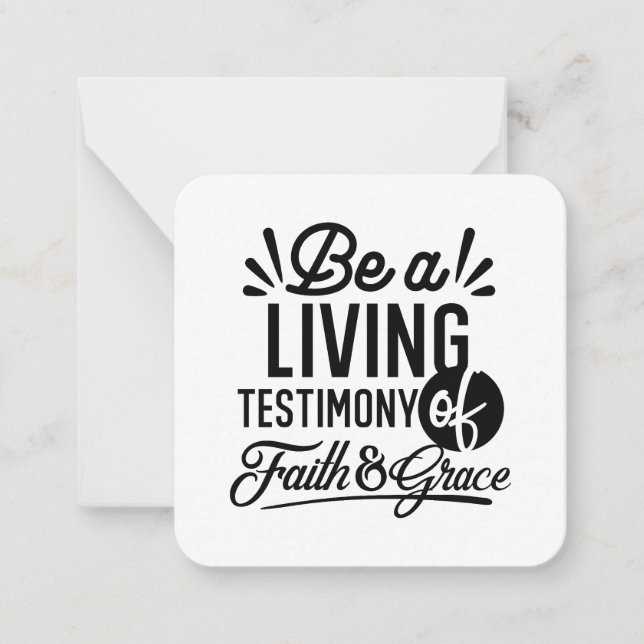Living Testimony Bible Quote Christian Motivation Card (Front)