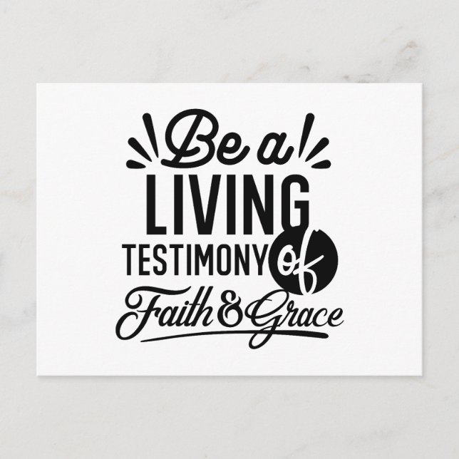 Living Testimony Bible Quote Christian Motivation Holiday Postcard (Front)