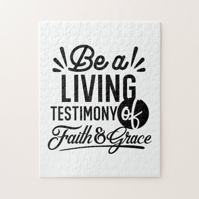 Living Testimony Bible Quote Christian Motivation Jigsaw Puzzle (Vertical)
