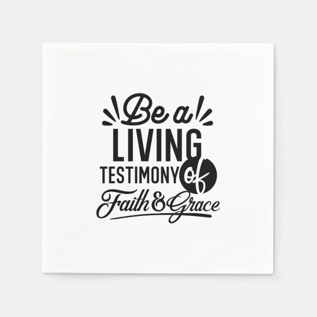 Living Testimony Bible Quote Christian Motivation Napkin (Front)