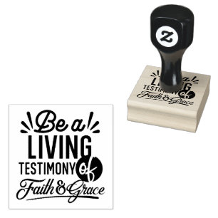 Living Testimony Bible Quote Christian Motivation Rubber Stamp