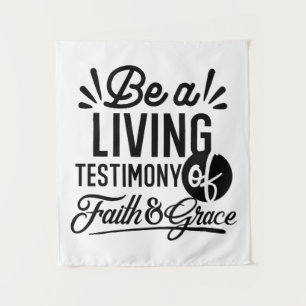 Living Testimony Bible Quote Christian Motivation Tapestry