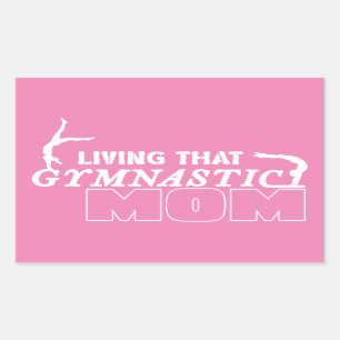 Living That Gymnastics Mum, Gymnastics Lover Rectangular Sticker