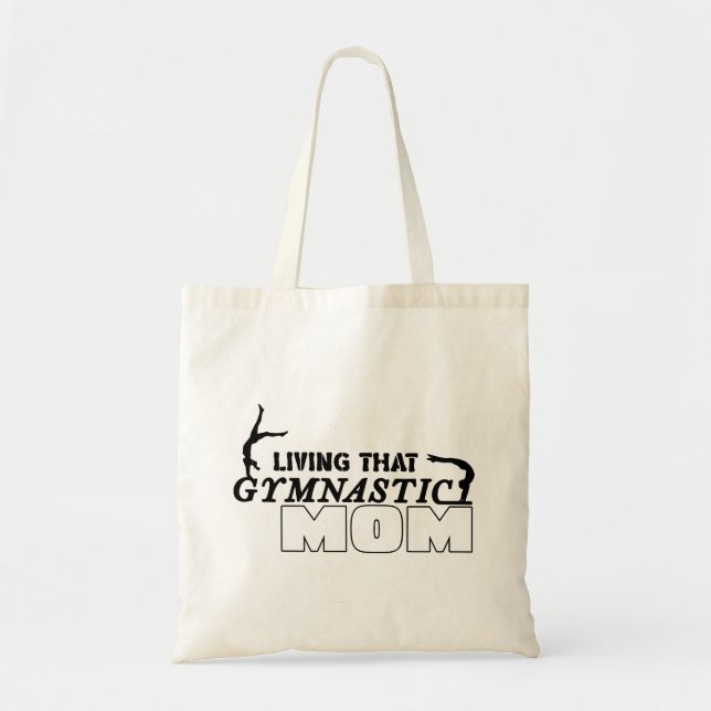 Living That Gymnastics Mum, Gymnastics Lover Tote Bag (Front)