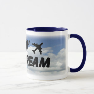 Living The Dream Blue Clouds Mug