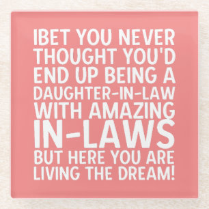 Living The Dream Daughter-in-Law Funny Glass Coaster