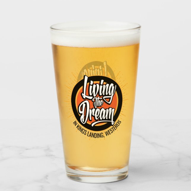 Living the Dream Glass (Front Filled)