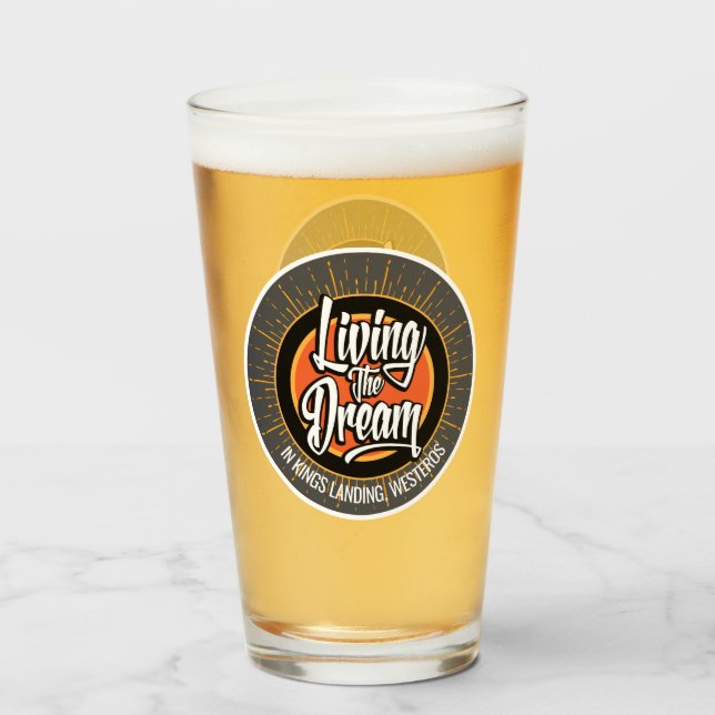 Living the Dream Glass (Front Filled)