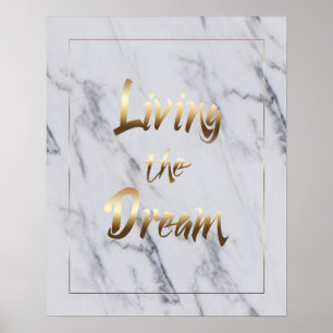 Living The Dream Inspiring Typography Wall Art