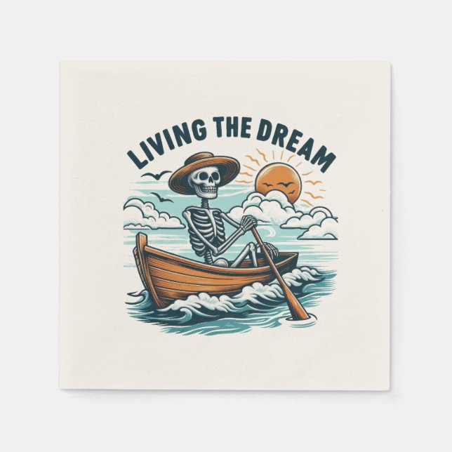 Living The Dream - Skeleton (2) Napkin (Front)