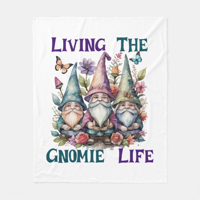 Living The Gnome Life Fleece Blanket (Front)