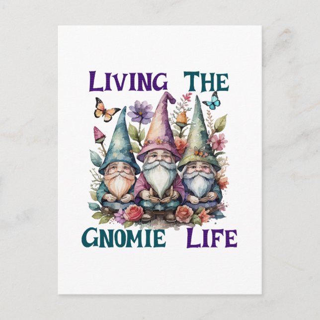 Living The Gnome Life Postcard (Front)