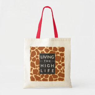 Living the High Life Giraffe Print Tote Bag