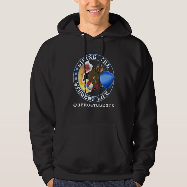 Living The Student Life  Aerospace Engineering Hoodie (Front)