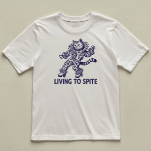 Living To Spite Funny Cat Illustrated T-Shirt