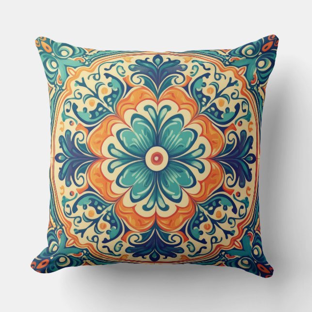 Living Tradition: Portuguese Tiles Reimagined Cushion (Front)