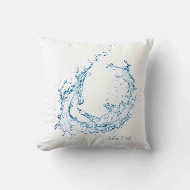 Living Water Throw Pillow (Front)