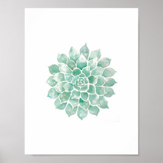 Living Watercolors: Blue-Green Poster