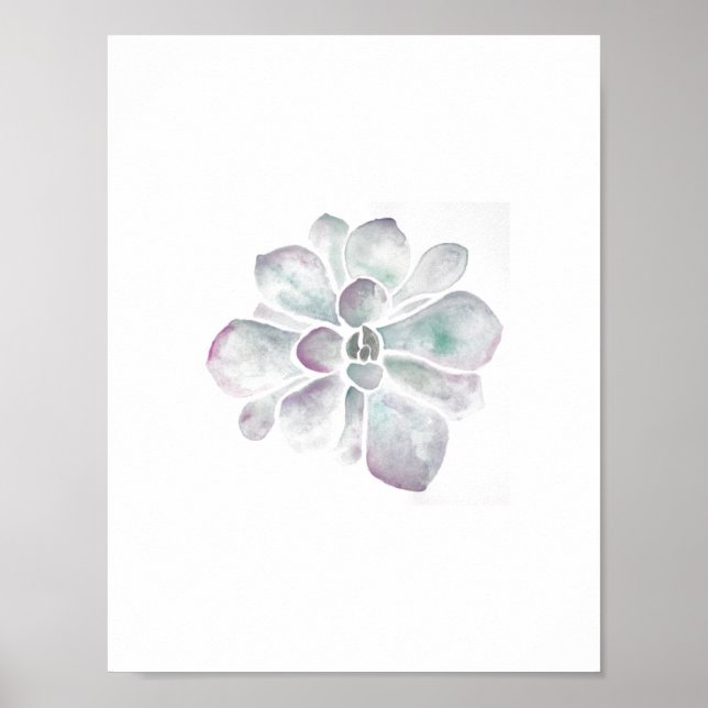 Living Watercolors: Purple and Sage Poster (Front)