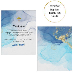 Living Waters Orthodox Baptism Thank You Cards
