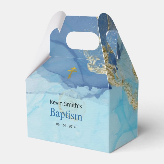 Living Waters Orthodox Christian Baptism Favour Box (Front Side)