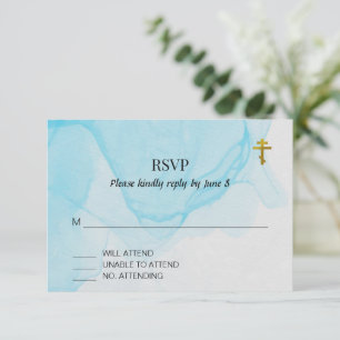 Living Waters Orthodox Christian Baptism RSVP Card