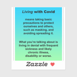 Living with Covid vinyl sticker