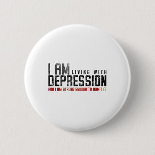 Living With Depression - Mind And Mental Health Aw 6 Cm Round Badge