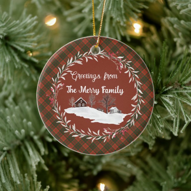 Livingston Ancient Original Scottish Tartan Ceramic Ornament (Tree)