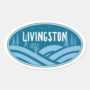 Livingston Montana Outdoors Oval Sticker