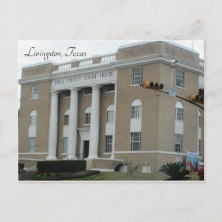 Livingston, Texas ~ Polk County Court House Postcard