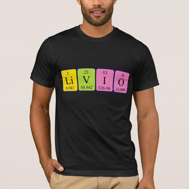 Livio periodic table name shirt (Front)