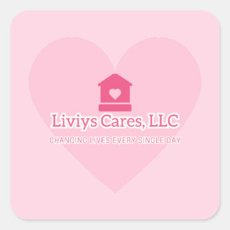 Liviys Cares Logo Square Sticker