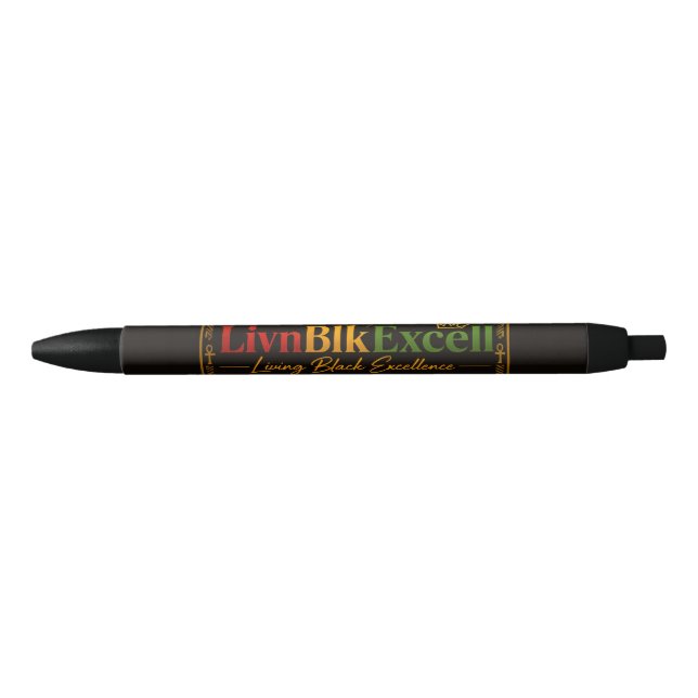 LivnBlkExcell Themed Black Ink Pen (Front)
