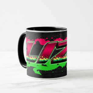 Liza First name name Graffiti red green Tasse Mug
