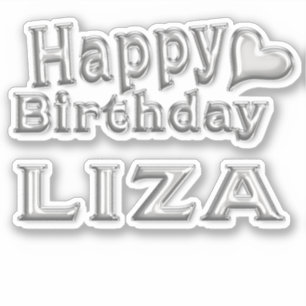Liza Happy Birthday silver Sticker
