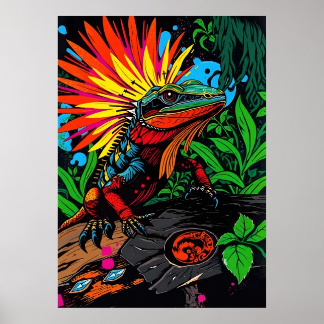 Lizard Amidst the Green Poster (Front)