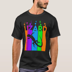 Lizard Animal Rainbow Bubble With Silhouette T-Shirt