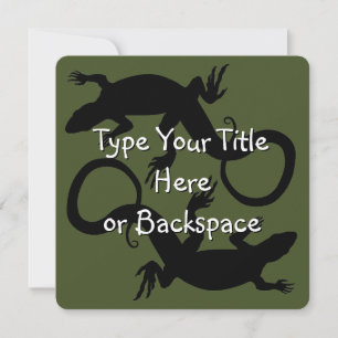 Lizard Art Invitations Personalised Reptile RSVP