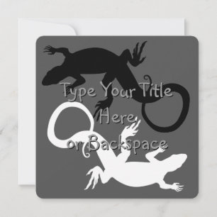 Lizard Art Invitations Personalised Reptile RSVP