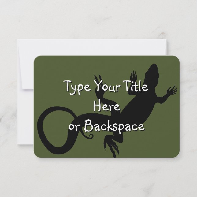 Lizard Art Invitations Personalised Reptile RSVP (Front)