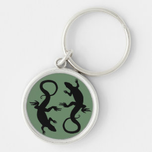 Lizard Art Keychain Cool Retro Reptile Art Gifts