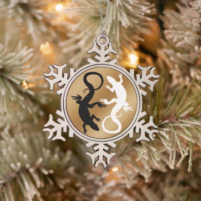 Lizard Art Ornament Reptile Christmas Decoration (Tree)