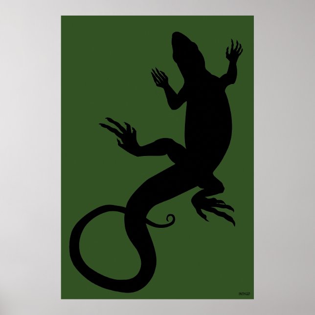 Lizard Art Poster Reptile Art Prints Poster Large (Front)